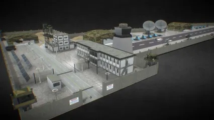 陆军基地  军事基地   秘密基地 轰炸机 坦克 帐篷 雷达 房屋建筑