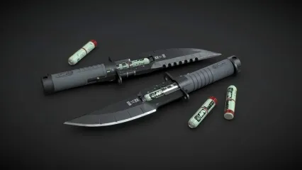 赛博朋克刀   冷兵器匕首 武器小刀短刀 兵器 PBR刀