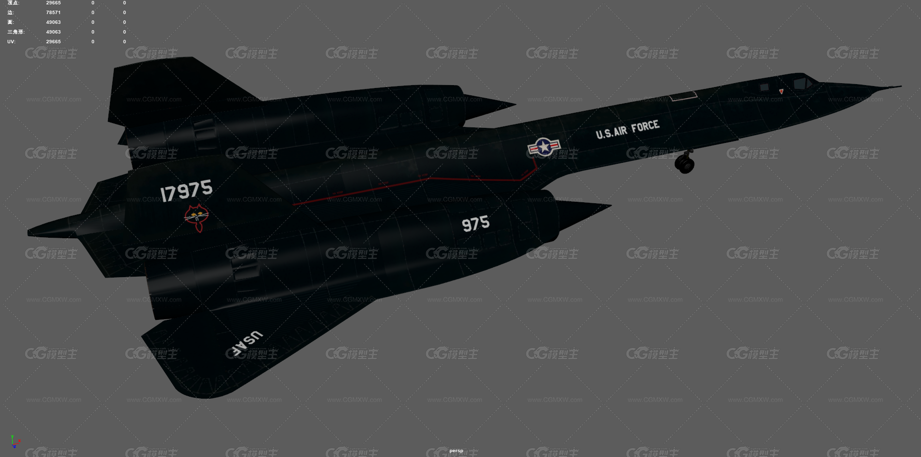 SR-71黑鸟 侦察机 隐身战机 美国战斗机 洛克希德 高空侦察机 战斗机 军用飞机 美国空军-10