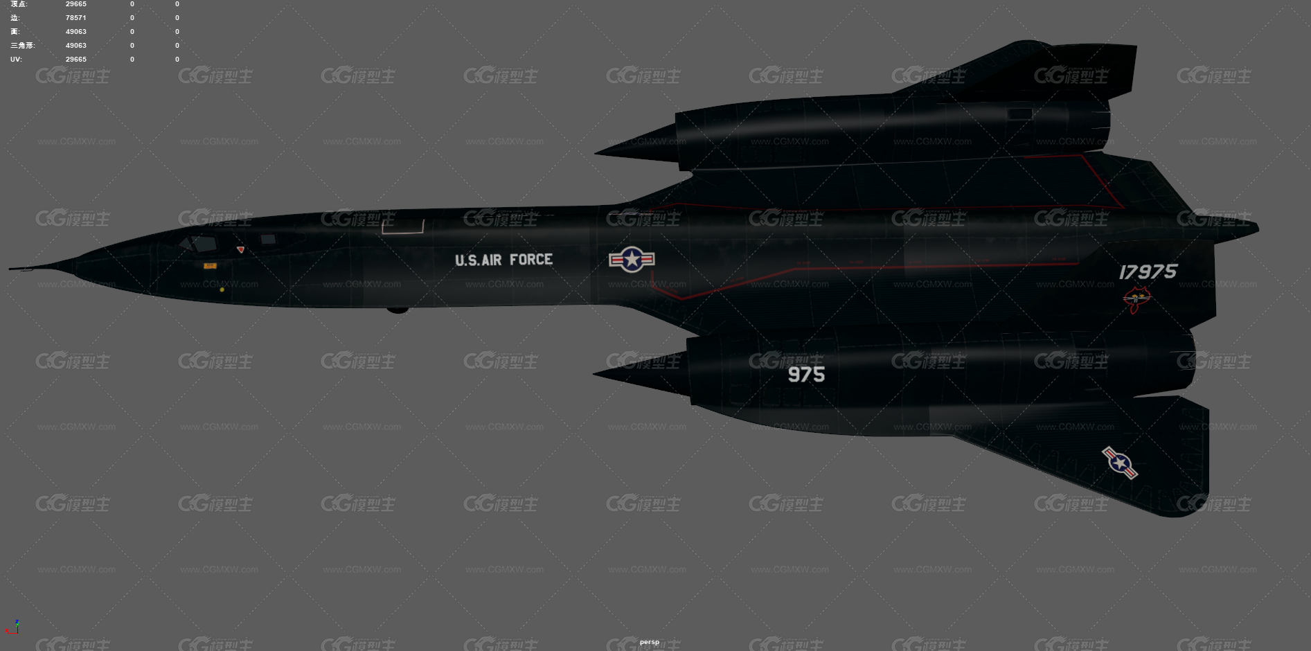 SR-71黑鸟 侦察机 隐身战机 美国战斗机 洛克希德 高空侦察机 战斗机 军用飞机 美国空军-8