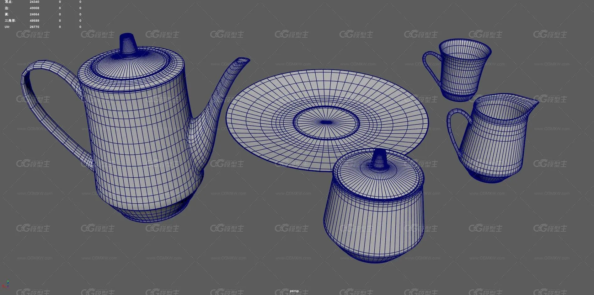 瓷茶具 瓷器 茶壶 茶杯 陶瓷茶具 盘子 茶具 杯子 杯具器皿 古董茶具 艺术茶具 青花瓷器皇家器皿-12