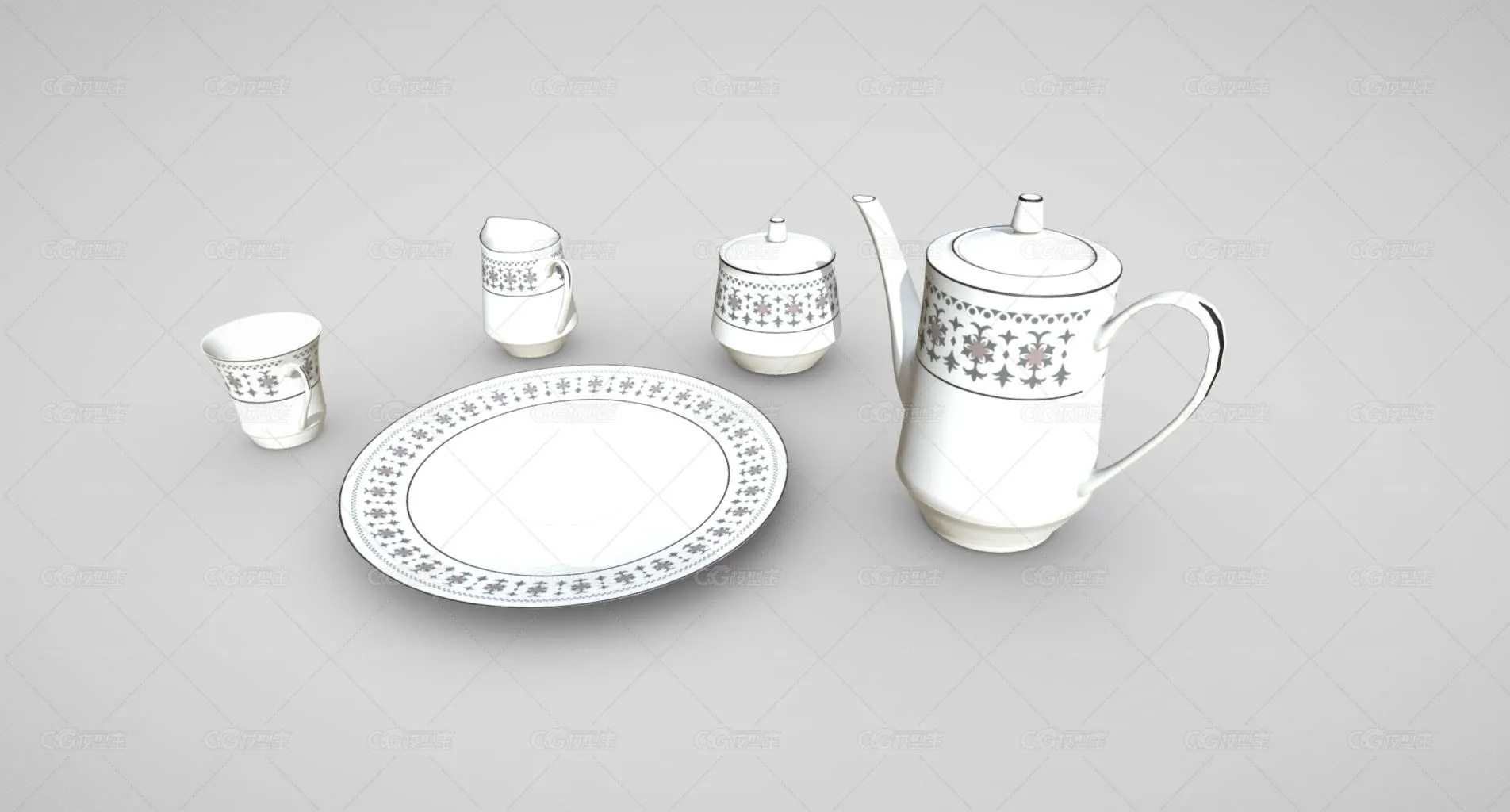 瓷茶具 瓷器 茶壶 茶杯 陶瓷茶具 盘子 茶具 杯子 杯具器皿 古董茶具 艺术茶具 青花瓷器皇家器皿-2