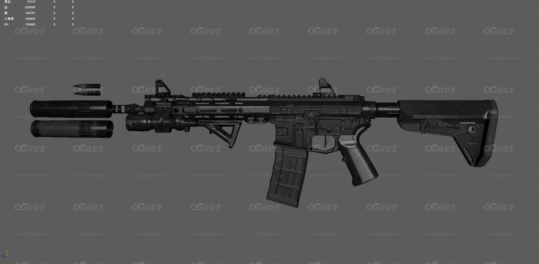 AR-15步枪 自动步枪 突击步枪 军事枪械 现代武器 冲锋枪 卡宾步枪 军事装备 武器 -3