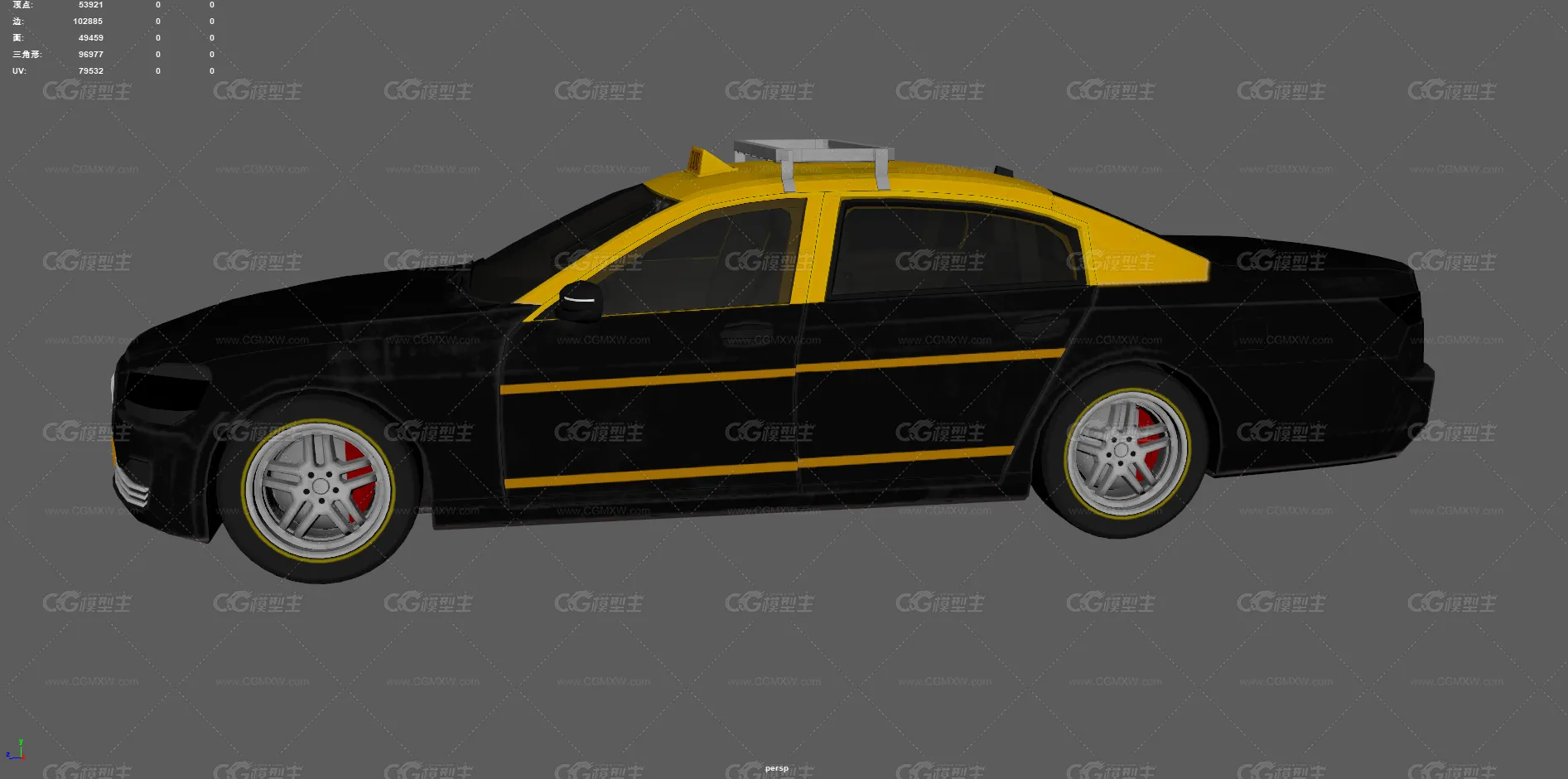 出租车 TAXI 小汽车 的士 网约车 计程车 交通工具 打的 汽车 轿车 老式出租车 游戏汽车-6