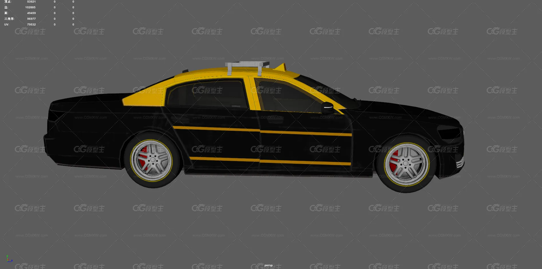 出租车 TAXI 小汽车 的士 网约车 计程车 交通工具 打的 汽车 轿车 老式出租车 游戏汽车-5