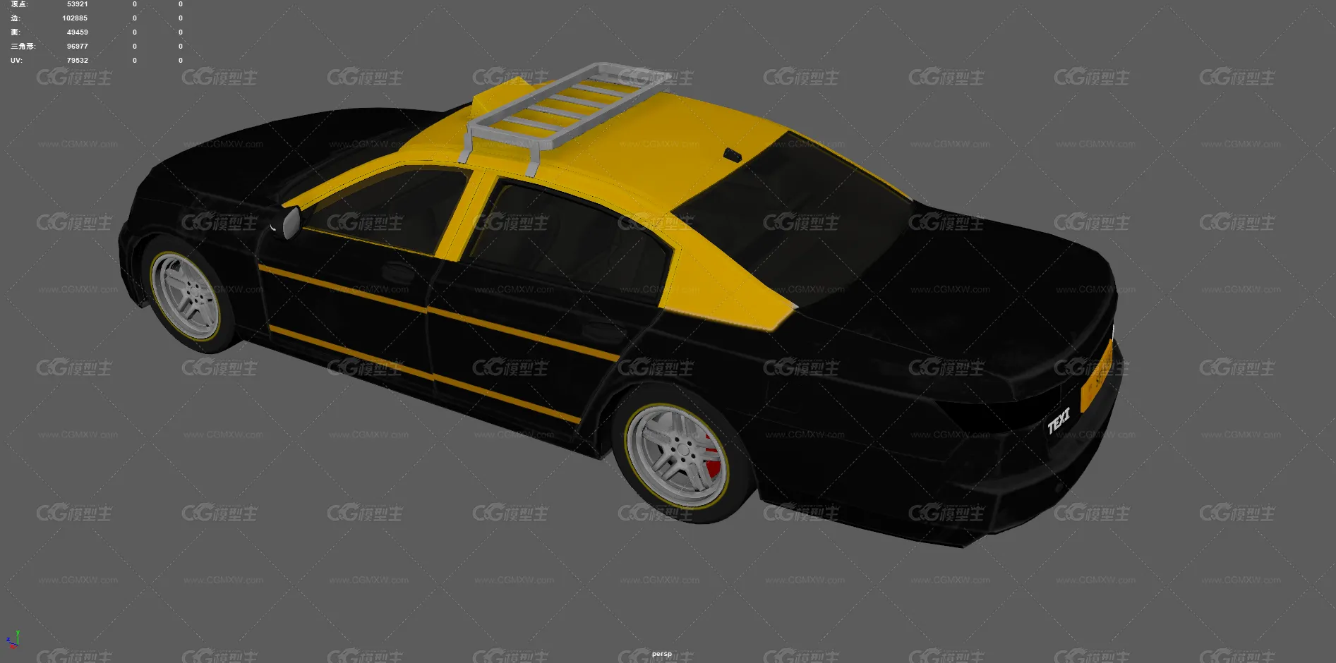 出租车 TAXI 小汽车 的士 网约车 计程车 交通工具 打的 汽车 轿车 老式出租车 游戏汽车-7