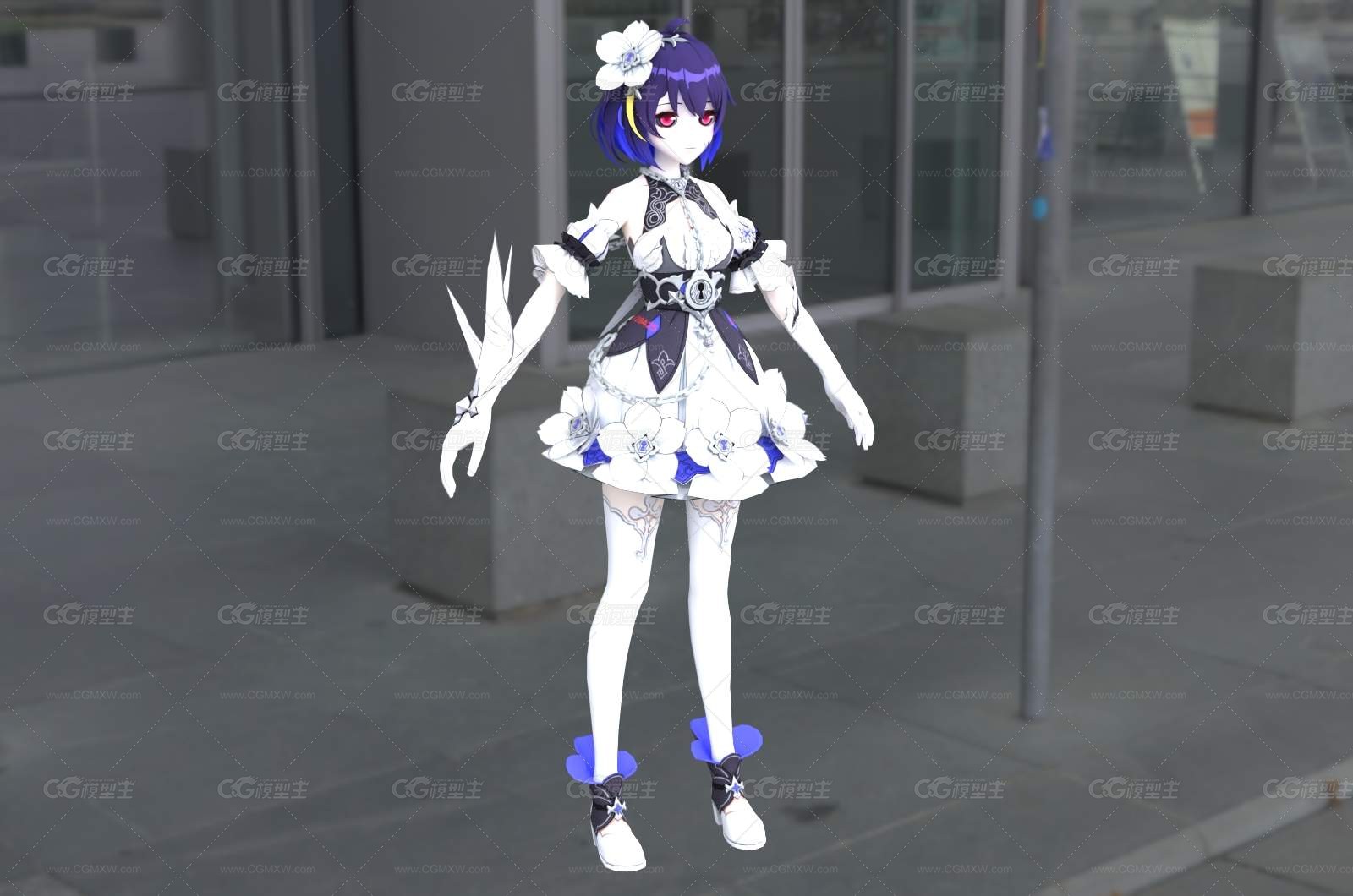 白希动漫二次元女人女孩人物角色-1