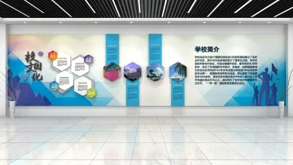 学校简介墙 校园文化展厅