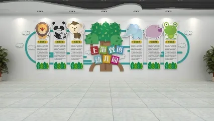 教育空间展墙 学校背景墙 儿童文化背景墙