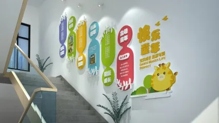 教育空间楼梯展墙 学校背景墙 文化背景墙