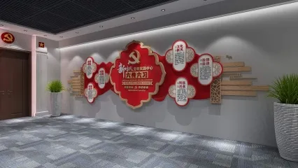 办公空间展墙 六传六习文化背景墙 红色文化背景墙
