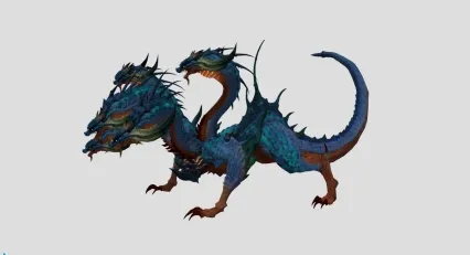 五头龙 神话龙 魔龙 魔幻飞龙 坐骑 西方恶龙 怪物 游戏角色 幻想类动物