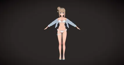 二次元少女 美少女 卡通女孩 卡通美女 小公主 游戏角色 三渲二 动画角色