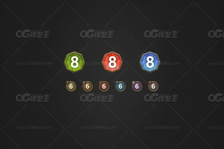 3种颜色的TCG卡牌模板素材-5