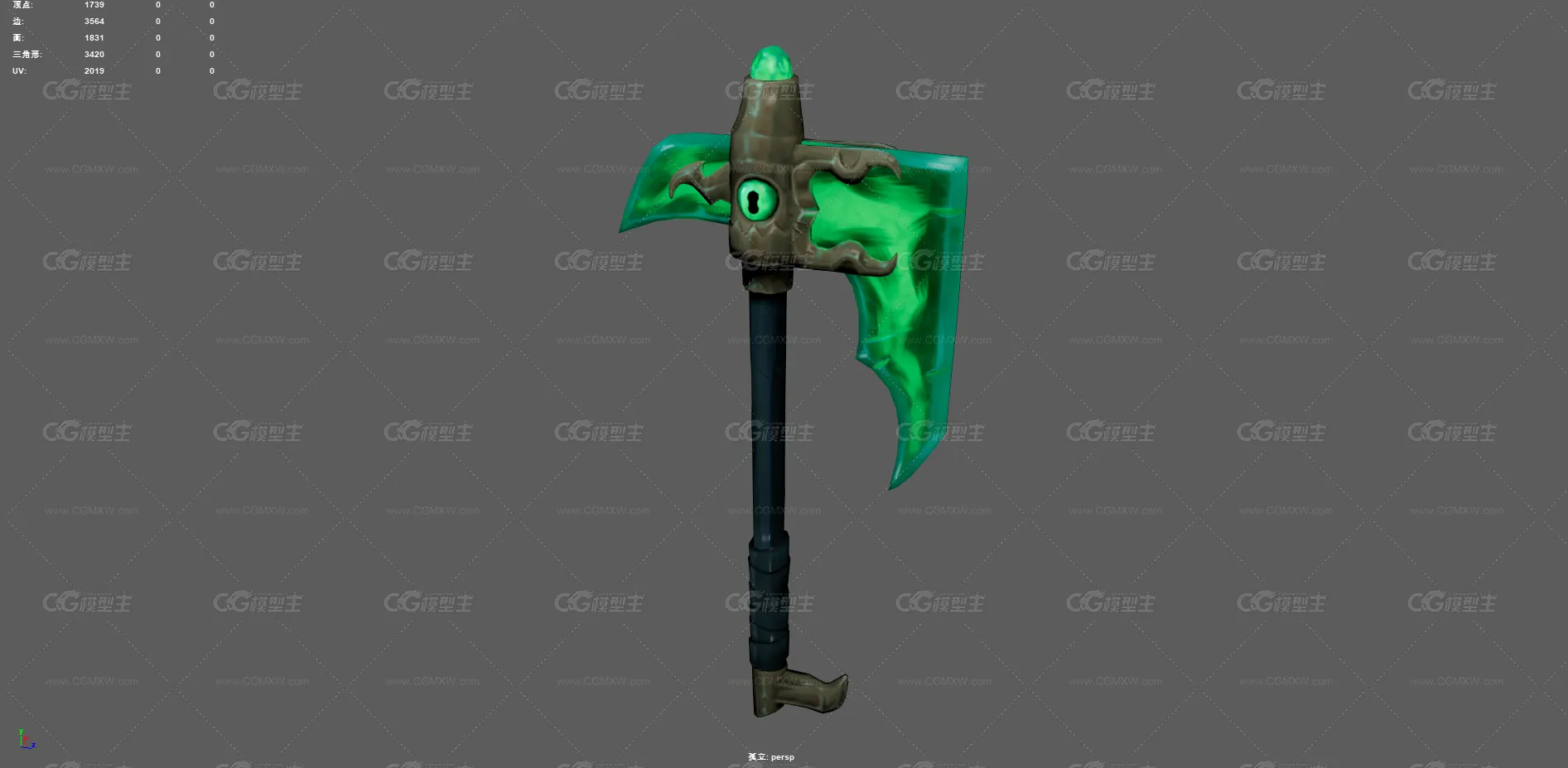 战斧 斧子 魔幻武器 兽人武器 游戏道具 古代兵器 冷兵器 神兵利器-3