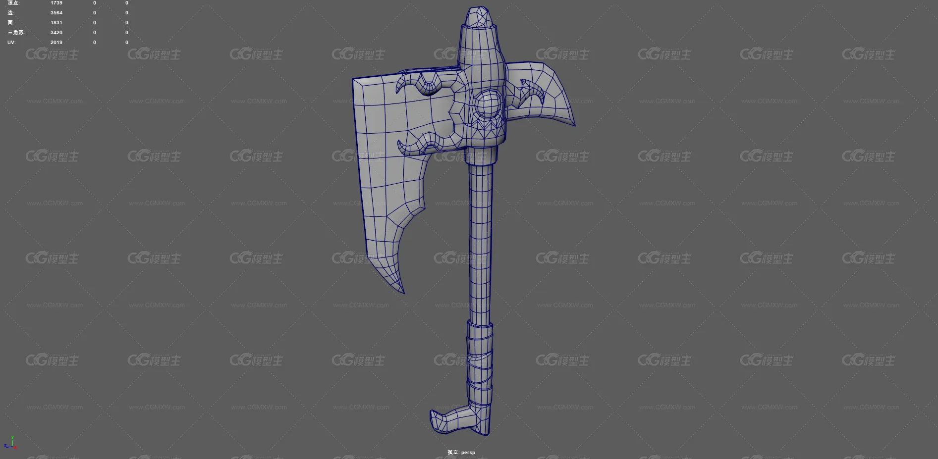 战斧 斧子 魔幻武器 兽人武器 游戏道具 古代兵器 冷兵器 神兵利器-8