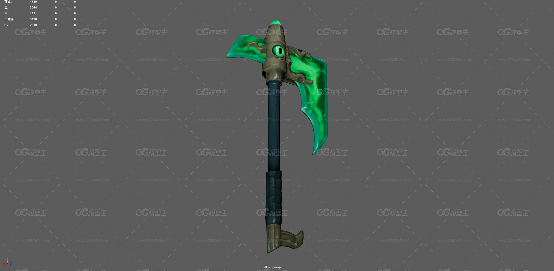 战斧 斧子 魔幻武器 兽人武器 游戏道具 古代兵器 冷兵器 神兵利器-4