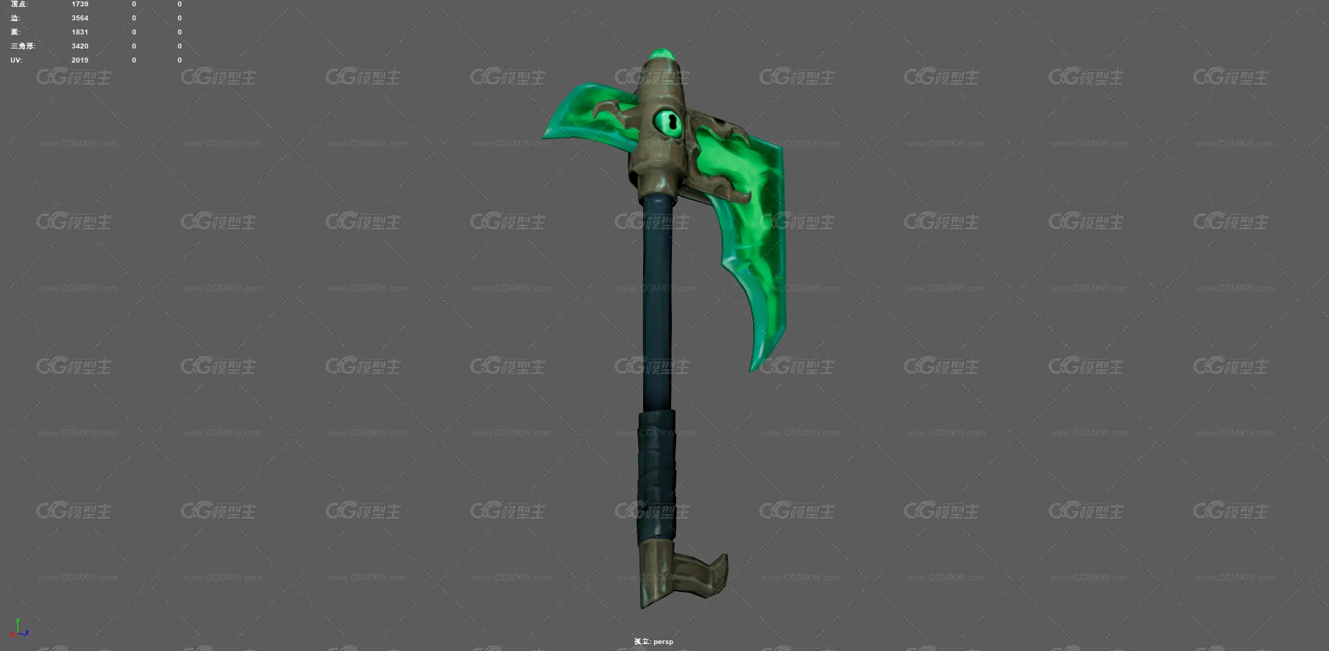 战斧 斧子 魔幻武器 兽人武器 游戏道具 古代兵器 冷兵器 神兵利器-4