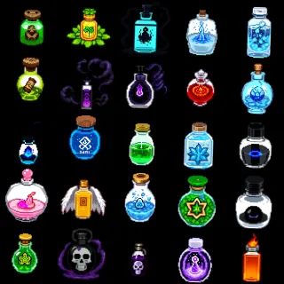 25种精美的像素魔法药水素材